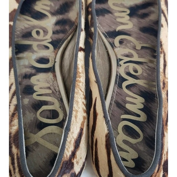 Sam Edelman JOYA Calf Hair Tiger Print Spike Heel Hidden Low Wedge Ballet Flats - Picture 10 of 11